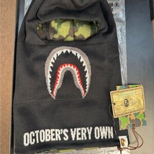 BAPE  x OVO Woodland Camo Shark Reversible Balaclava